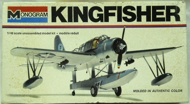 Monogram 1/48 OS2U Kingfisher - Wheels or Floats / Royal Navy / USN Wartime Blue / Pre-War Yellow Wing Markings - White Box Issue, 5304 plastic model kit